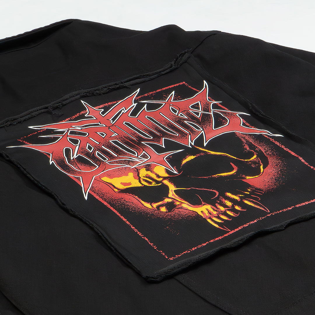 CaRtOoNz | SKULL DENIM TRUCKER JACKET (BLACK)
