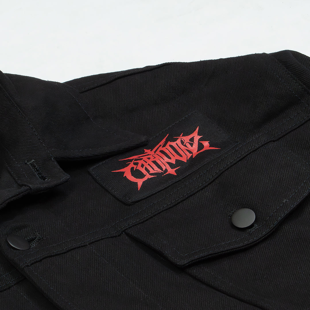 CaRtOoNz | SKULL DENIM TRUCKER JACKET (BLACK)